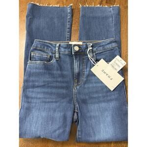 NEW Frame Denim Le Crop Mini Boot Jean Raw Hem Women's Size 24 X 25